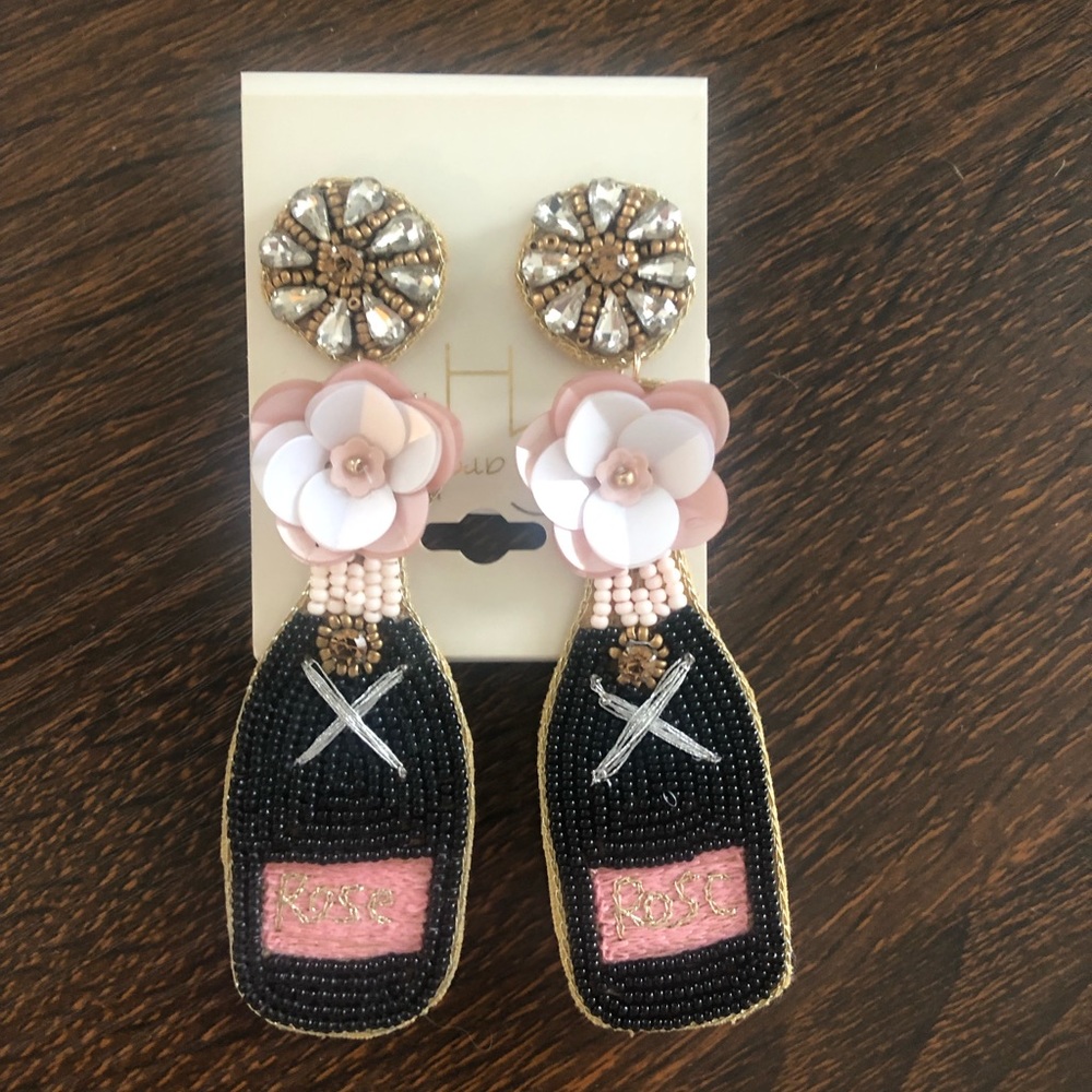 Caroline Hill Beaded Rose Bottle Earrings
